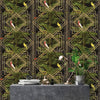 HOLDEN CONGO GEOMETRIC METALLIC WALLPAPER ART DECO TROPICAL ANIMALS PALM LEAVES