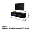 GALICIA 120CM 150CM 180CM WALL TV UNIT STAND W/ LED LCD ENTERTAINMENT CABINET