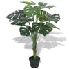 Artificial Monstera Leaves Green Plant with Pot Green Lifelike Fake Multi Sizes