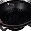 Steel Chiminea Large Fire Pit Garden Outdoor Patio BBQ Heater 110cm Black & Gold