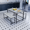 Dining Table and Chairs Bench Seat Set 4 Seater Vintage Home Kitchen Dining Room