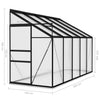 Half Walk-in Greenhouse Alu with Base Frame Lean to Wall Grow House Garden Shed