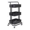 3 Tier Slim Kitchen Storage Trolley Cart Rack Tray Shelf Rolling Wheel W/ Handle