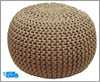 Knitted Moroccan 50Cm Large Round Pouffe Footstool Foot Stool Living Room New