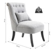 Fabric Single Sofa Dining Chair Upholstered W/ Pillow Solid Wood Leg Living Room