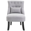Fabric Single Sofa Dining Chair Upholstered W/ Pillow Solid Wood Leg Living Room