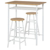 3-Piece Dining Kitchen Set with 1 Table and 2 Matching Chairs for Home Pub Cafe