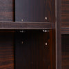 Open Bookcase Shelves Unit Storage Cabinet Wooden Display w/ Two Doors