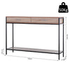 Console Table Worktop Bottom Shelf Industrial Minimal Style Two Drawer Home