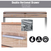 Console Table Worktop Bottom Shelf Industrial Minimal Style Two Drawer Home