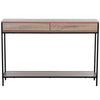 Console Table Worktop Bottom Shelf Industrial Minimal Style Two Drawer Home