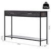 Console Table Worktop Bottom Shelf Industrial Minimal Style Two Drawer Home