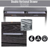 Console Table Worktop Bottom Shelf Industrial Minimal Style Two Drawer Home