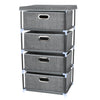 Fabric Chest of Drawers Cabinet Bedside Table Organiser Storage Unit 3/4 Drawer