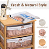 3/4 Drawer Dresser Wicker Storage Shelf Unit Wooden Home Organisation Natural