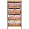 3/4 Drawer Dresser Wicker Storage Shelf Unit Wooden Home Organisation Natural