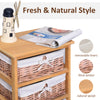 3/4 Drawer Dresser Wicker Storage Shelf Unit Wooden Home Organisation Natural