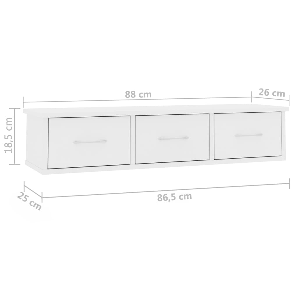 Wall-mounted Drawer Shelf Engineered Wood Wall Cabinet Multi Colours vidaXL