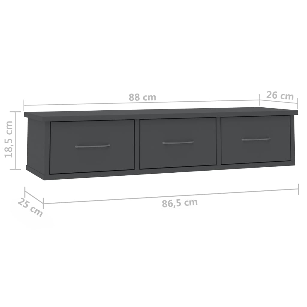 Wall-mounted Drawer Shelf Engineered Wood Wall Cabinet Multi Colours vidaXL