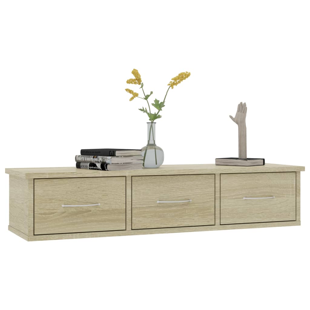 Wall-mounted Drawer Shelf Engineered Wood Wall Cabinet Multi Colours vidaXL