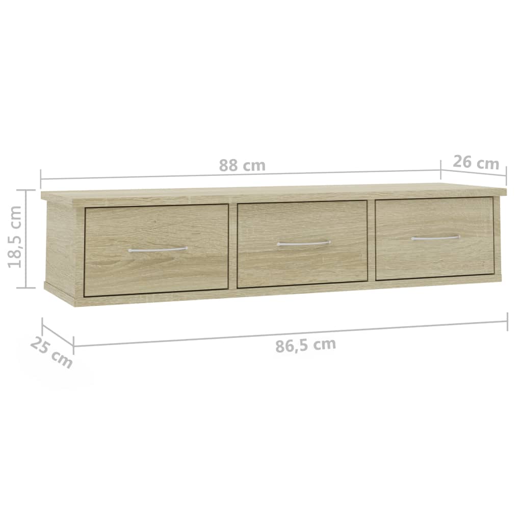 Wall-mounted Drawer Shelf Engineered Wood Wall Cabinet Multi Colours vidaXL