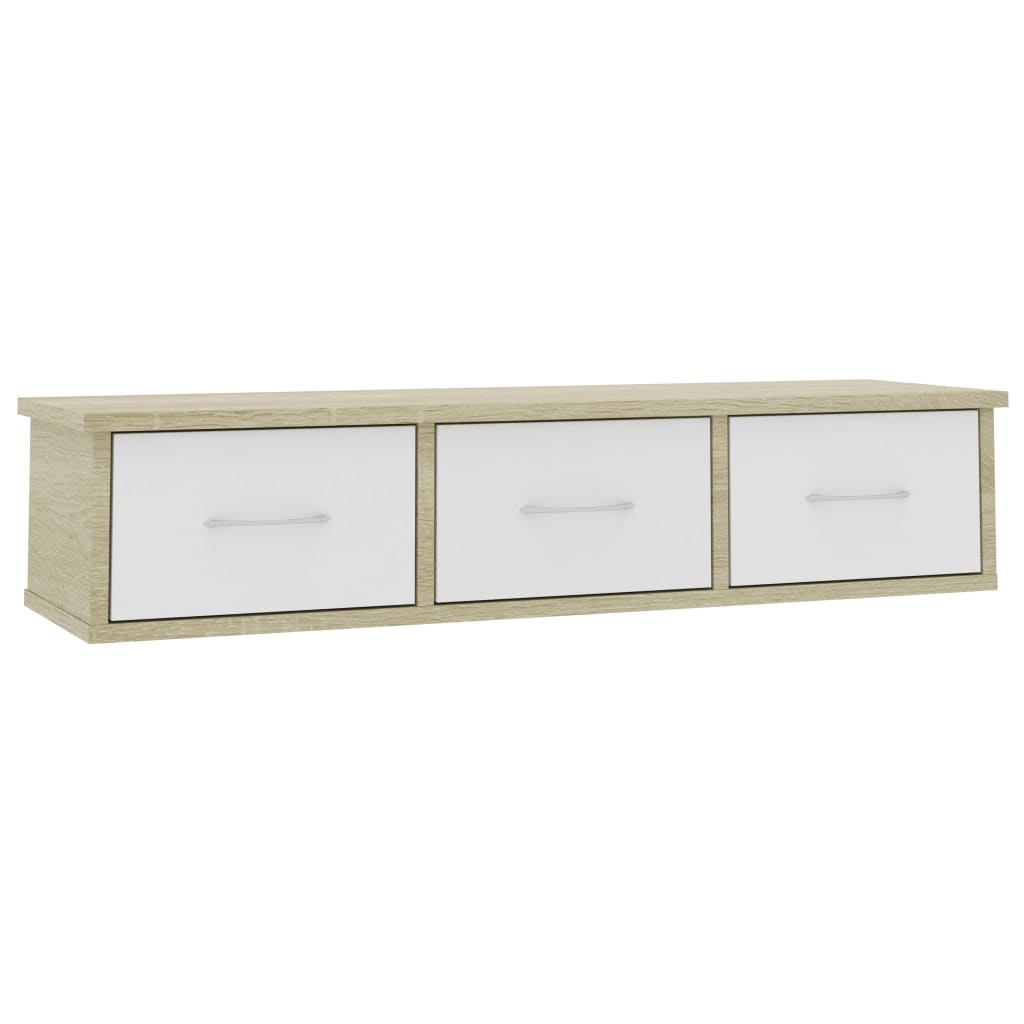 Wall-mounted Drawer Shelf Engineered Wood Wall Cabinet Multi Colours vidaXL