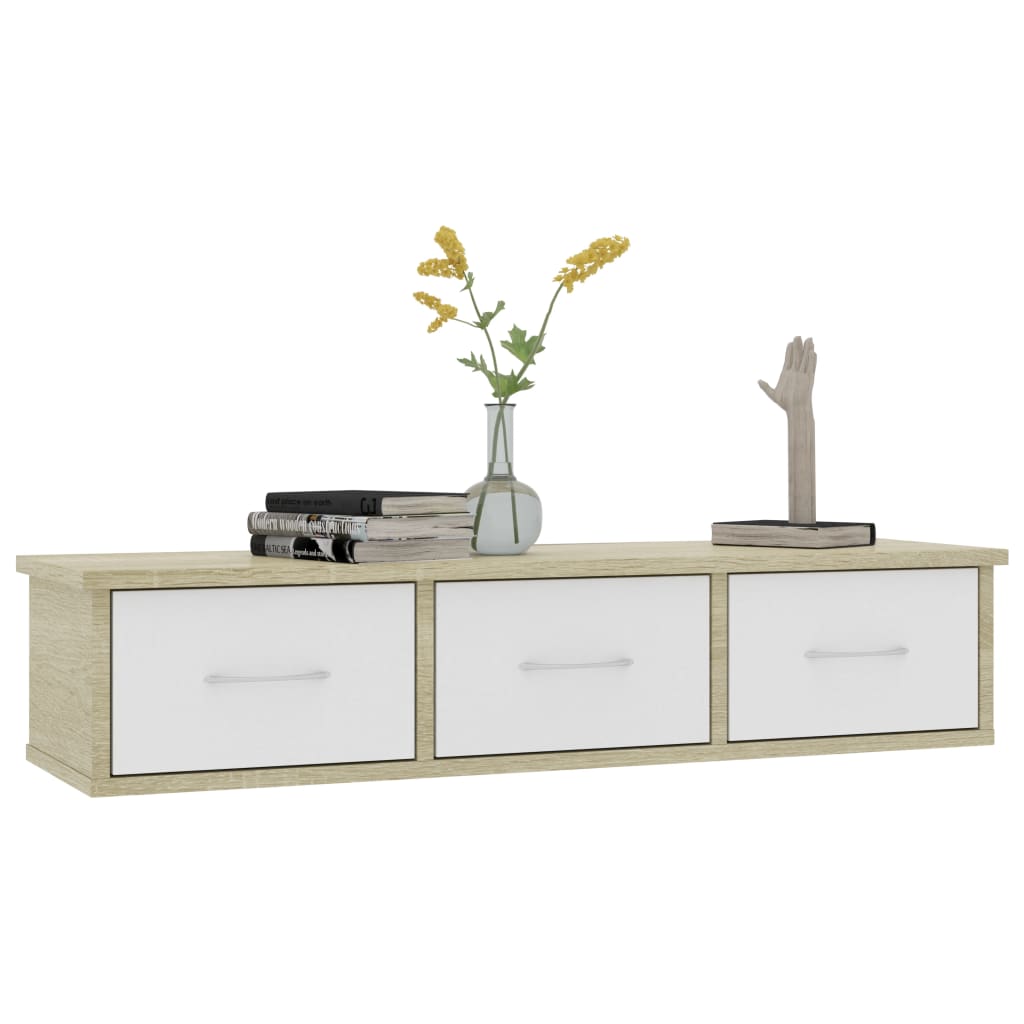 Wall-mounted Drawer Shelf Engineered Wood Wall Cabinet Multi Colours vidaXL