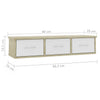 Wall-mounted Drawer Shelf Engineered Wood Wall Cabinet Multi Colours vidaXL