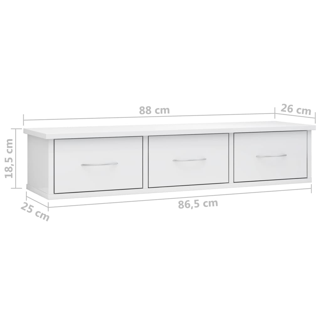 Wall-mounted Drawer Shelf Engineered Wood Wall Cabinet Multi Colours vidaXL