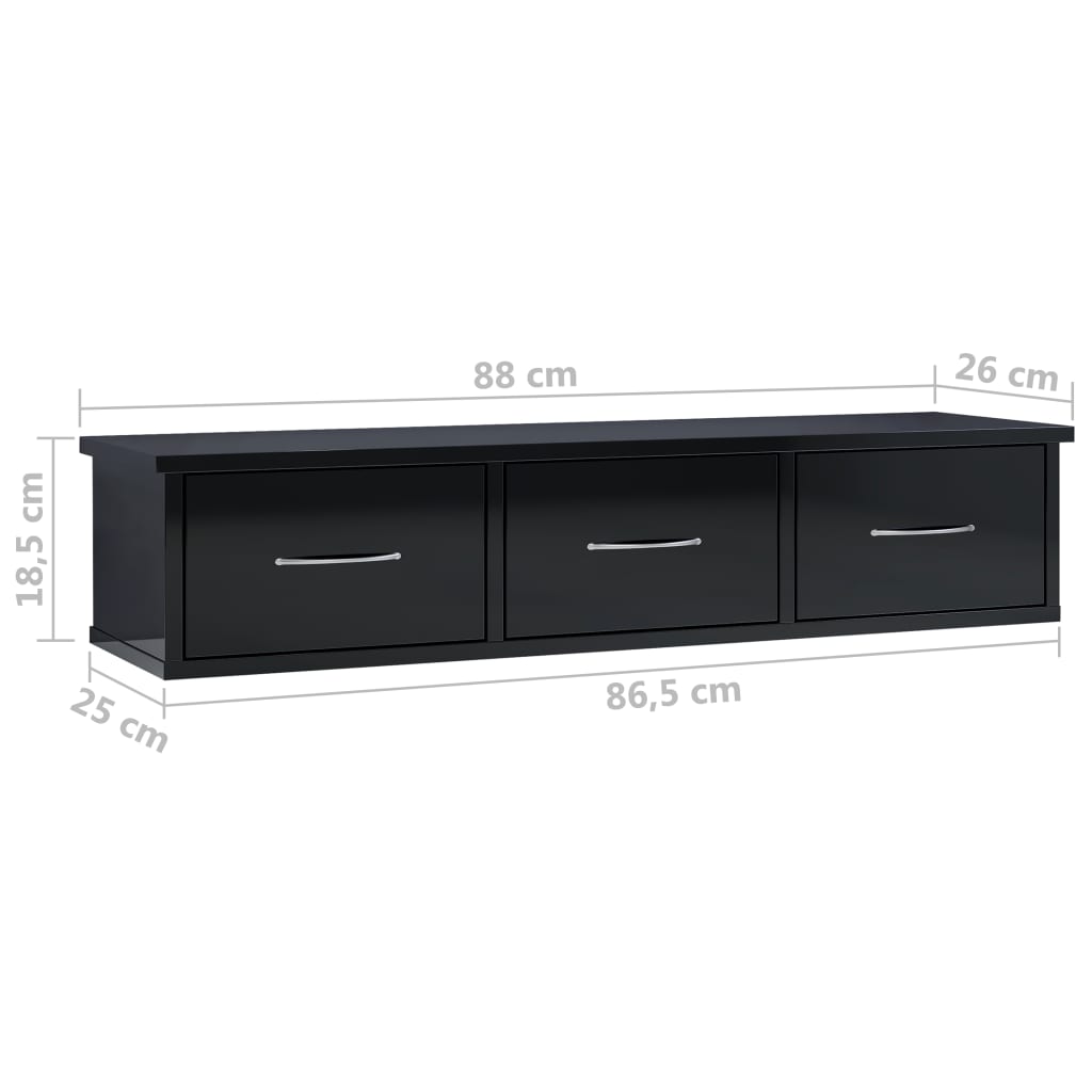Wall-mounted Drawer Shelf Engineered Wood Wall Cabinet Multi Colours vidaXL
