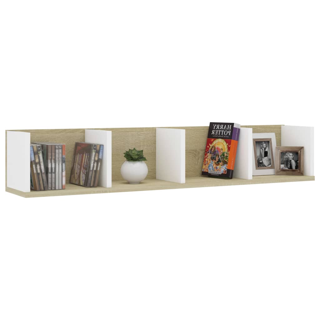 CD Wall Shelf 100cm Engineered Wood Living Room Cabinet Multi Colours vidaXL