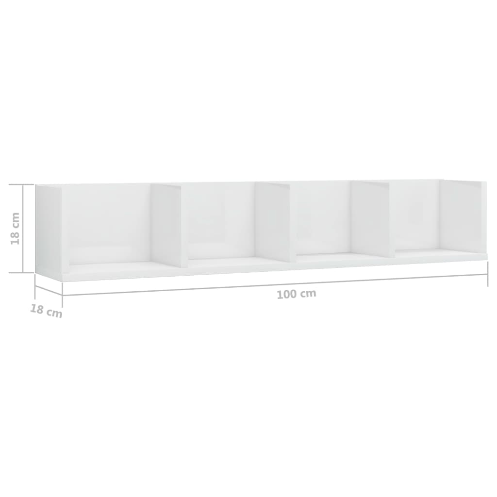 CD Wall Shelf 100cm Engineered Wood Living Room Cabinet Multi Colours vidaXL