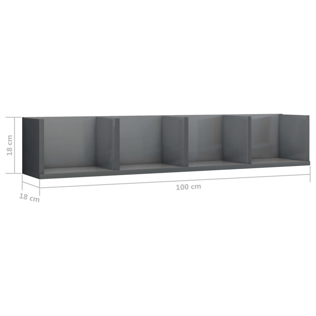 CD Wall Shelf 100cm Engineered Wood Living Room Cabinet Multi Colours vidaXL
