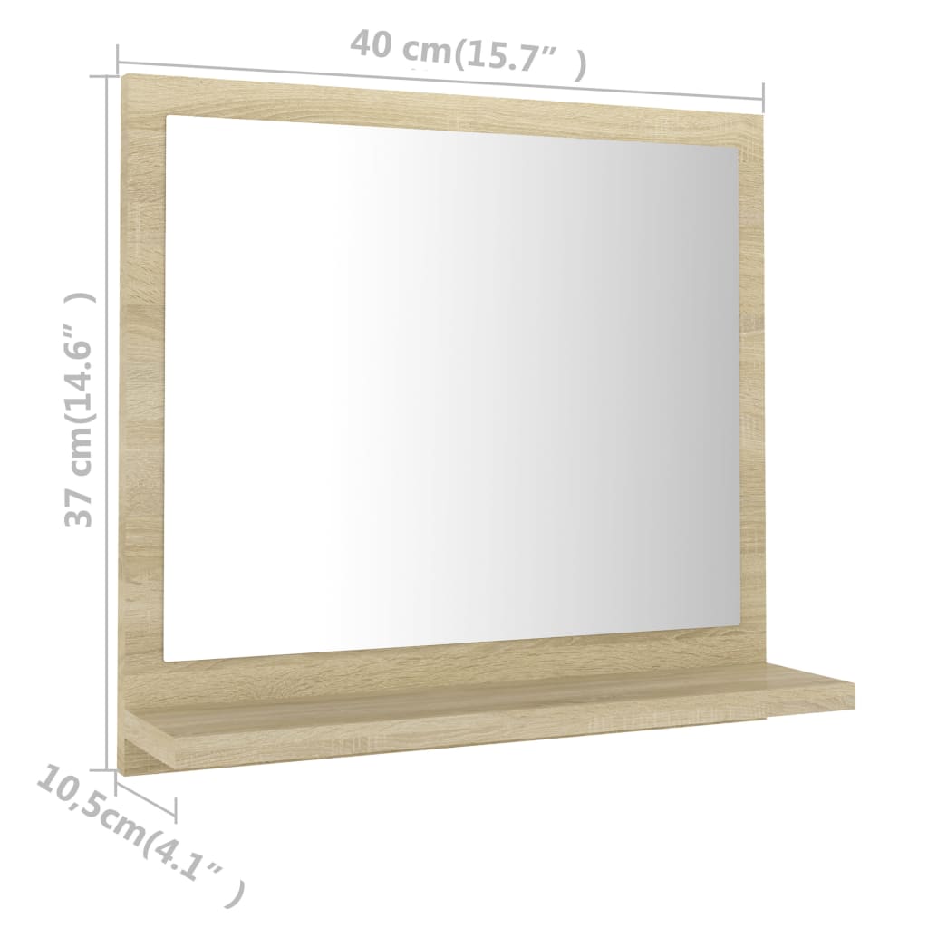 Bathroom Mirror Engineered Wood Toilet Wall Mirror Multi Colours/Sizes vidaXL
