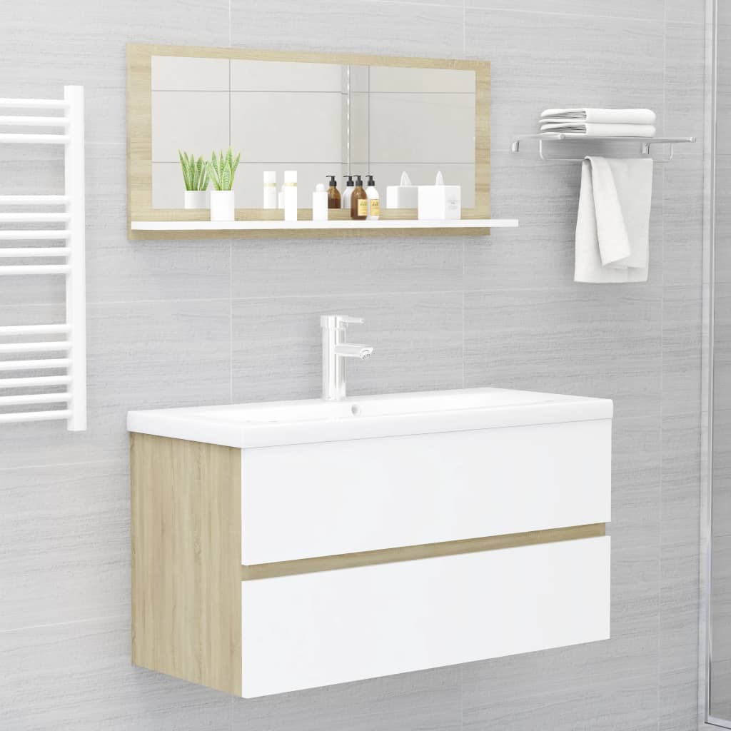 Bathroom Mirror Engineered Wood Toilet Wall Mirror Multi Colours/Sizes vidaXL