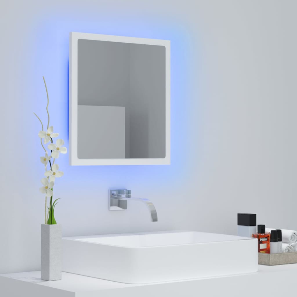 LED Bathroom Mirror Toilet Wall Mirror Engineered Wood Multi Colours vidaXL