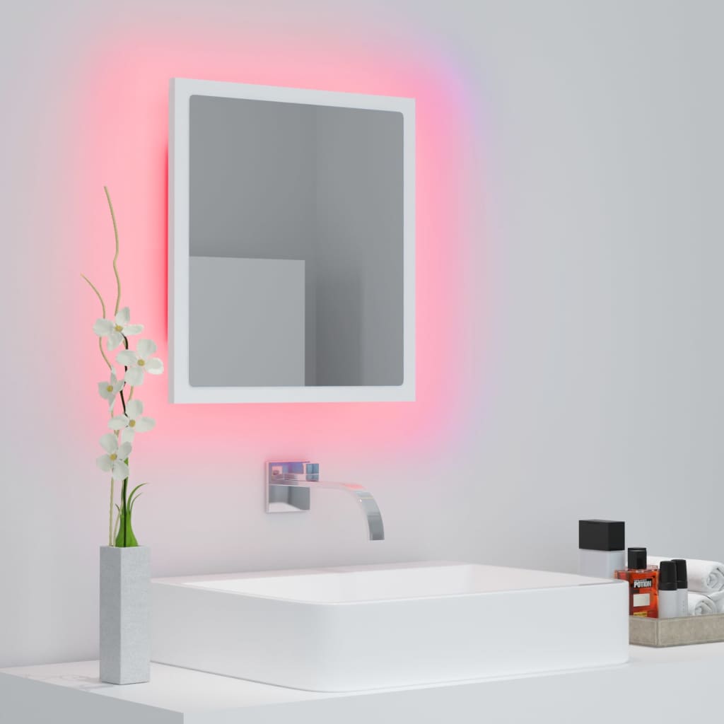 LED Bathroom Mirror Toilet Wall Mirror Engineered Wood Multi Colours vidaXL