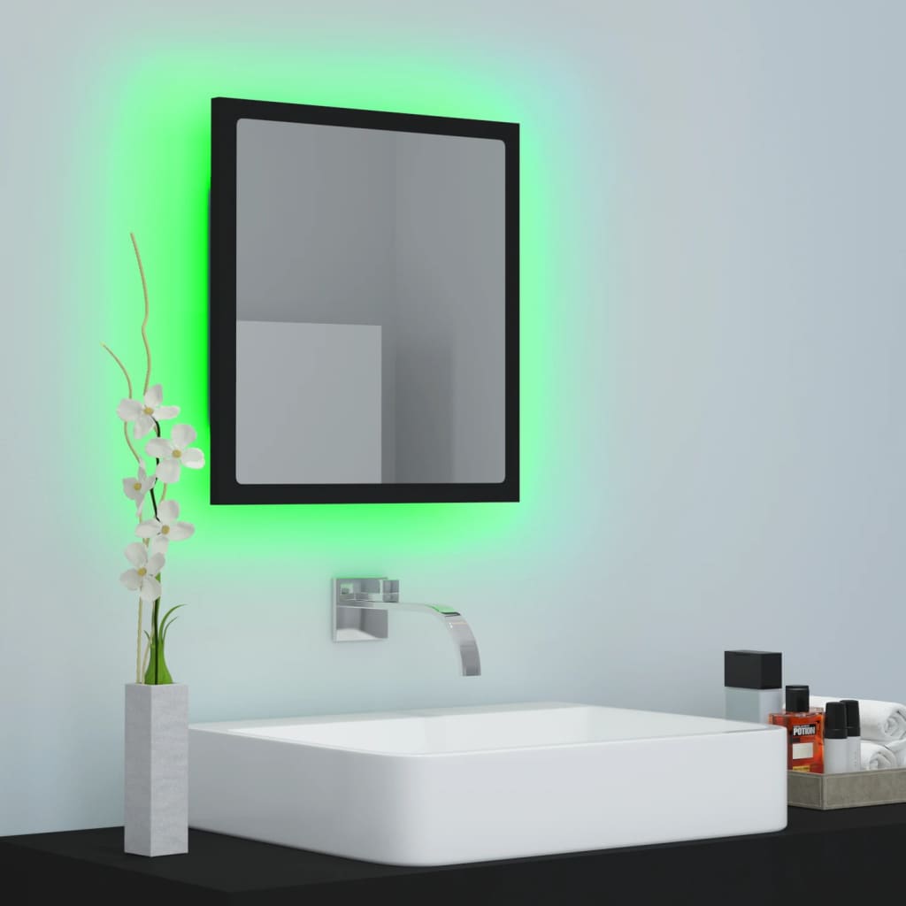 LED Bathroom Mirror Toilet Wall Mirror Engineered Wood Multi Colours vidaXL