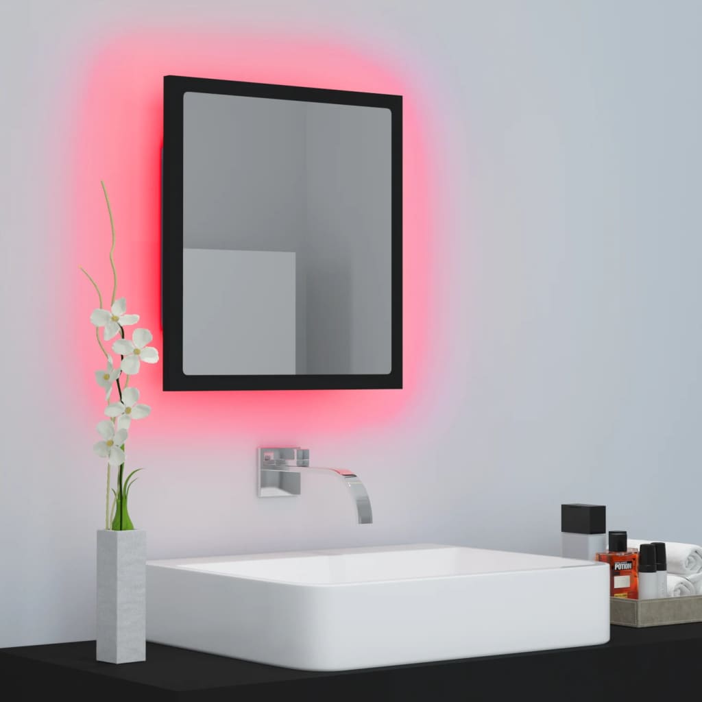 LED Bathroom Mirror Toilet Wall Mirror Engineered Wood Multi Colours vidaXL