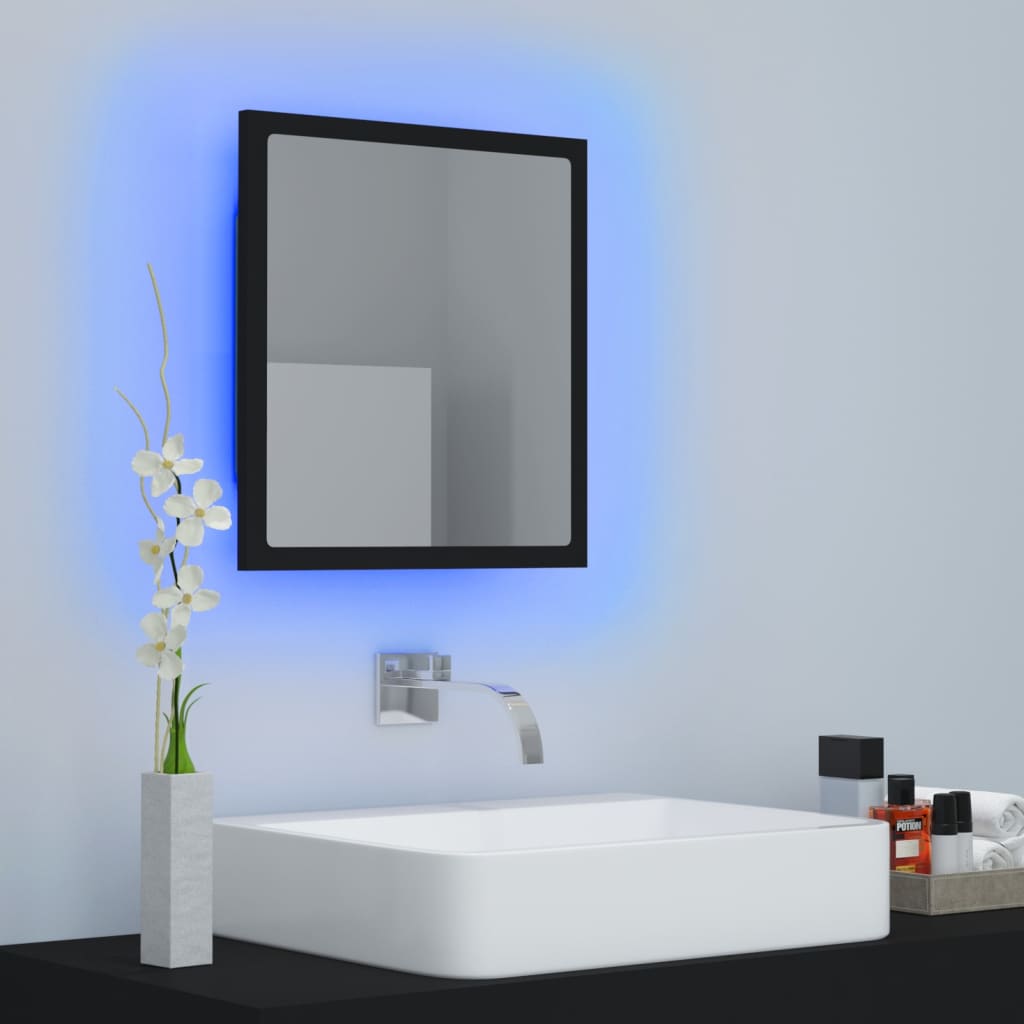 LED Bathroom Mirror Toilet Wall Mirror Engineered Wood Multi Colours vidaXL