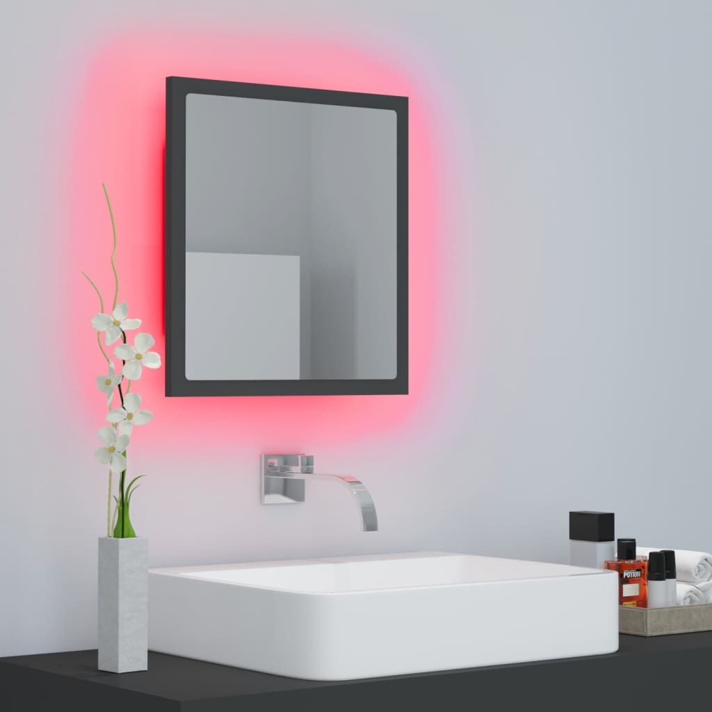 LED Bathroom Mirror Toilet Wall Mirror Engineered Wood Multi Colours vidaXL