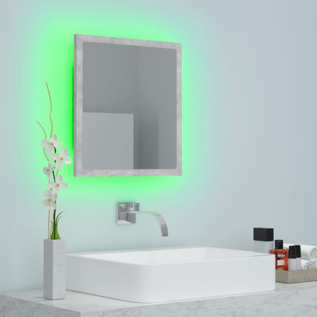 LED Bathroom Mirror Toilet Wall Mirror Engineered Wood Multi Colours vidaXL