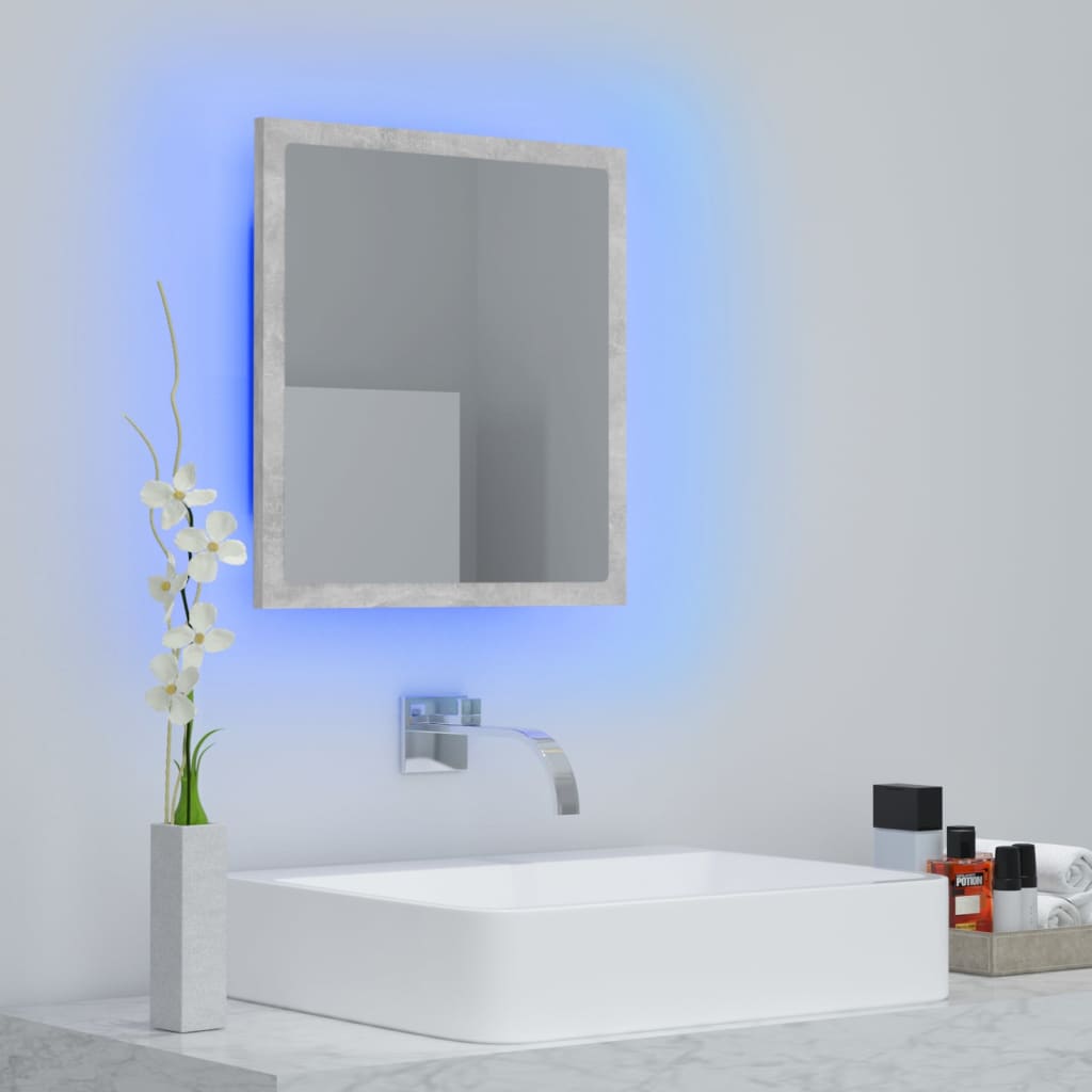 LED Bathroom Mirror Toilet Wall Mirror Engineered Wood Multi Colours vidaXL