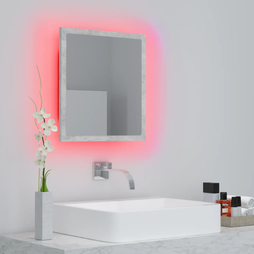 LED Bathroom Mirror Toilet Wall Mirror Engineered Wood Multi Colours vidaXL