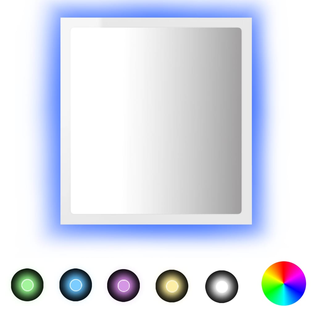 LED Bathroom Mirror Toilet Wall Mirror Engineered Wood Multi Colours vidaXL