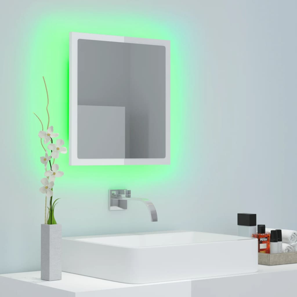 LED Bathroom Mirror Toilet Wall Mirror Engineered Wood Multi Colours vidaXL