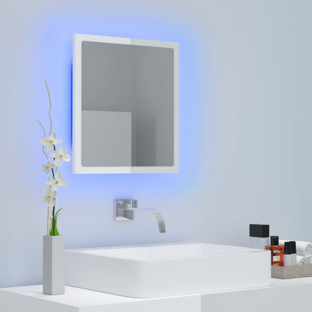LED Bathroom Mirror Toilet Wall Mirror Engineered Wood Multi Colours vidaXL