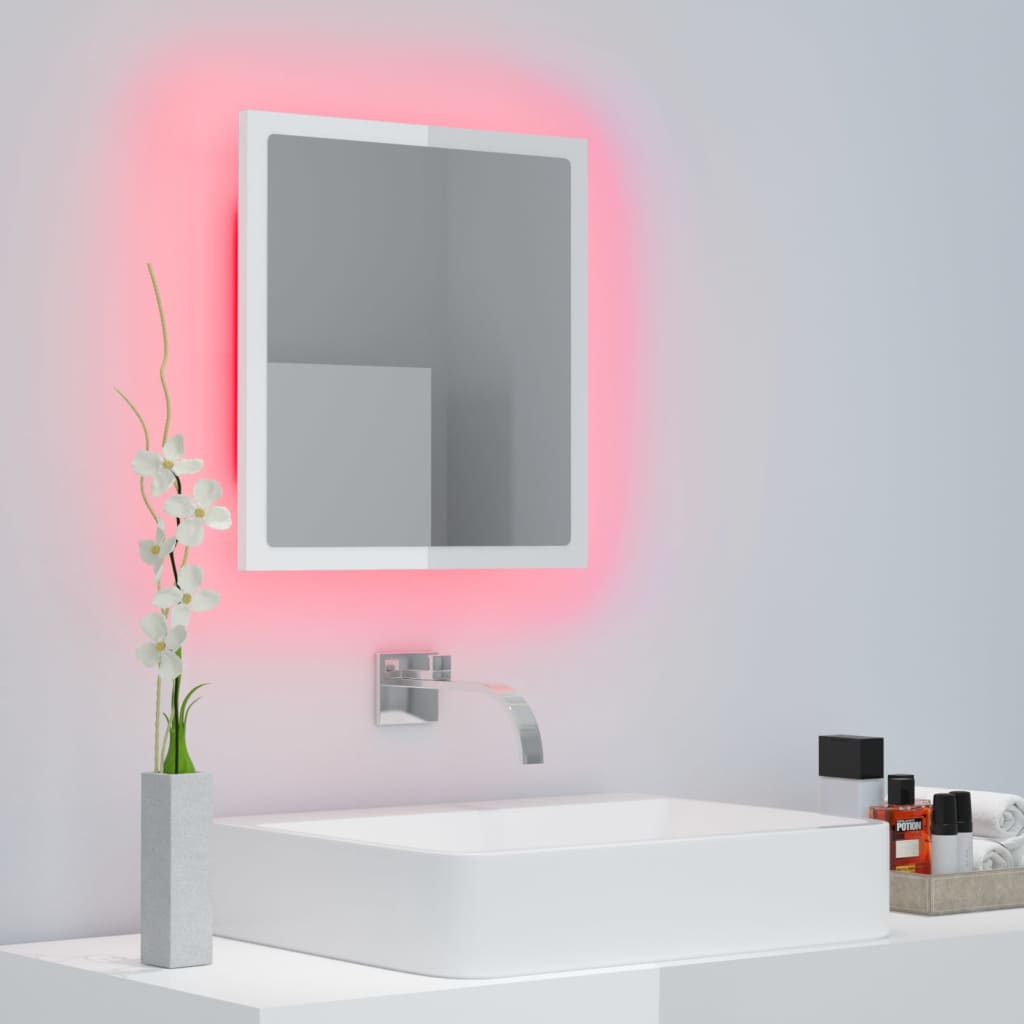 LED Bathroom Mirror Toilet Wall Mirror Engineered Wood Multi Colours vidaXL