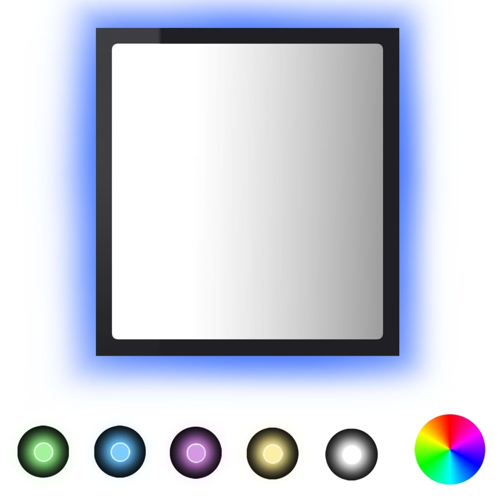 LED Bathroom Mirror Toilet Wall Mirror Engineered Wood Multi Colours vidaXL