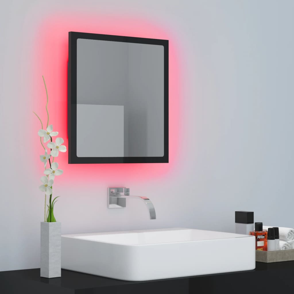 LED Bathroom Mirror Toilet Wall Mirror Engineered Wood Multi Colours vidaXL